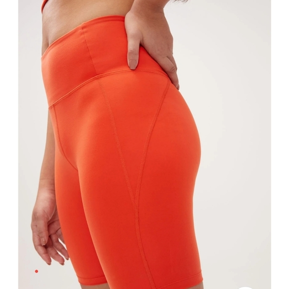 girlfriend collective Pants - GIRLFRIEND COLLECTIVE HIGH RISE BIKE SHORTS TART ORANGE